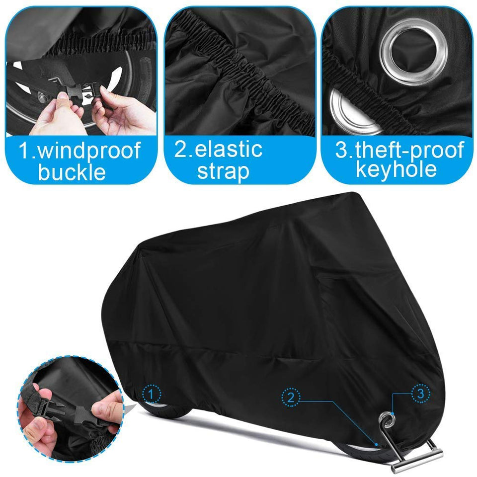 PUBAMALL Cubierta Impermeable para Motocicletas, protección contra el Polvo, escombros, Lluvia y Clima, Aptos para Motocicletas como Honda, Yamaha, Suzuki, Harley y más