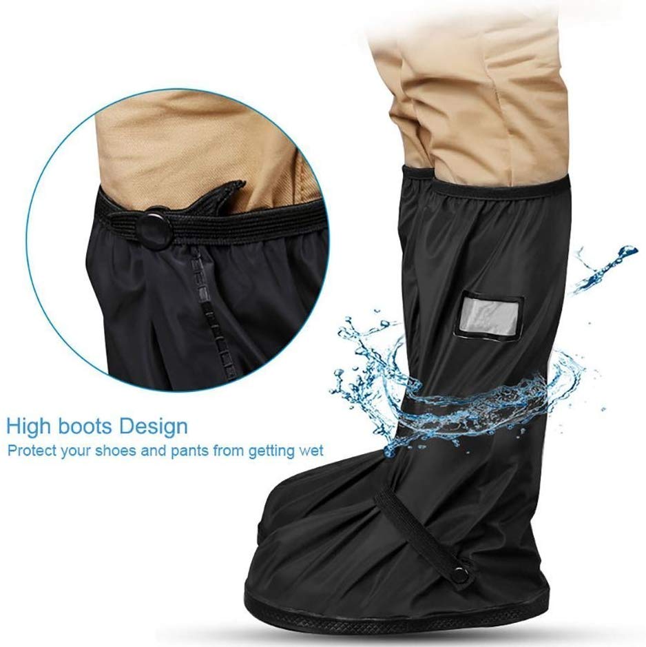 Sebami Impermeable Cubrecalzado PVC Cubiertas, Botas Lluvia al Aire Libre Antideslizantes Reutilizables Ciclismo Cubiertas de Zapatos para Mujers y Hombres