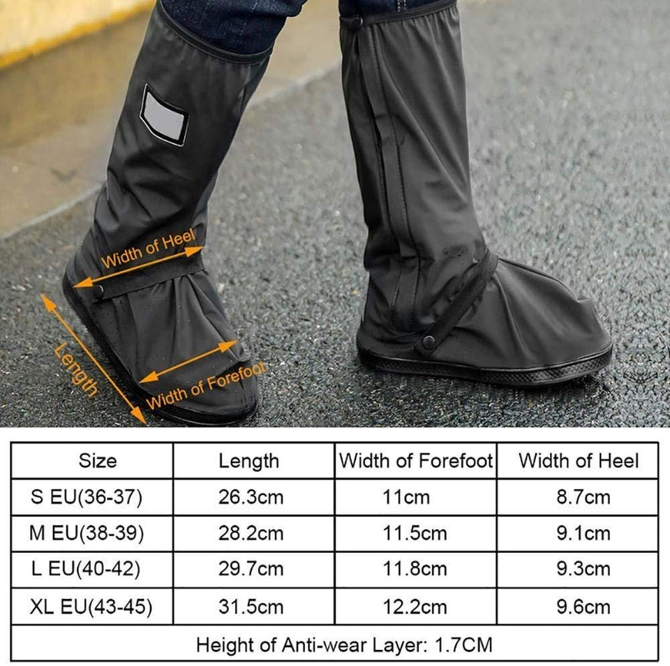 Sebami Impermeable Cubrecalzado PVC Cubiertas, Botas Lluvia al Aire Libre Antideslizantes Reutilizables Ciclismo Cubiertas de Zapatos para Mujers y Hombres
