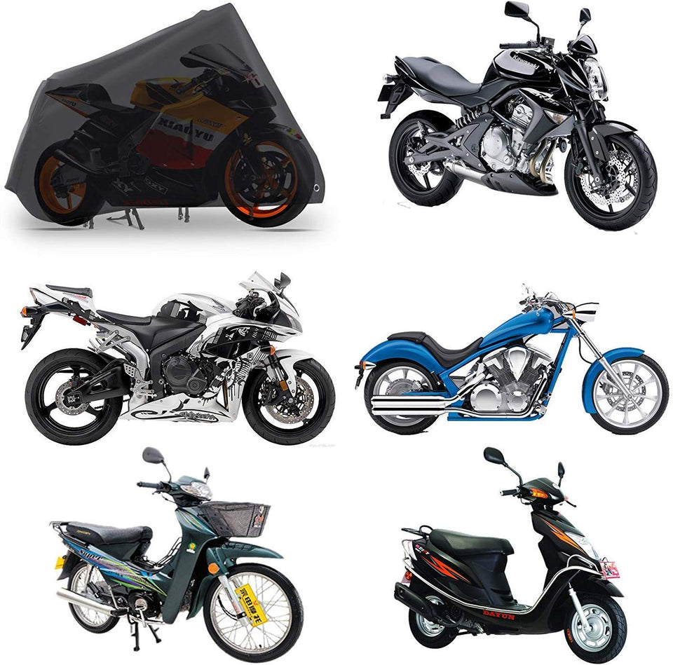 PUBAMALL Cubierta Impermeable para Motocicletas, protección contra el Polvo, escombros, Lluvia y Clima, Aptos para Motocicletas como Honda, Yamaha, Suzuki, Harley y más