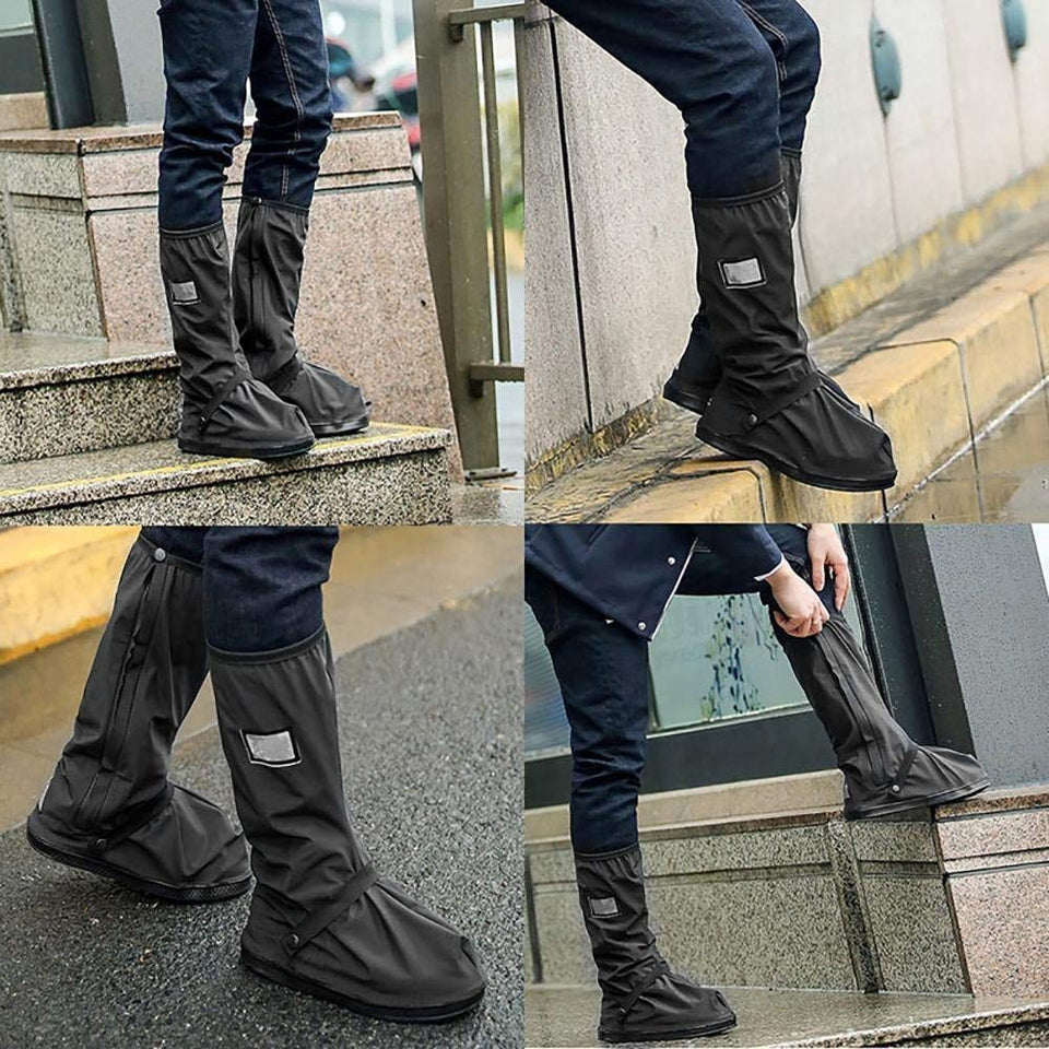 Sebami Impermeable Cubrecalzado PVC Cubiertas, Botas Lluvia al Aire Libre Antideslizantes Reutilizables Ciclismo Cubiertas de Zapatos para Mujers y Hombres
