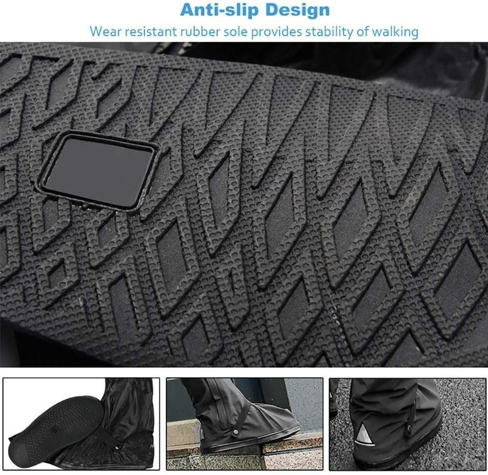 Sebami Impermeable Cubrecalzado PVC Cubiertas, Botas Lluvia al Aire Libre Antideslizantes Reutilizables Ciclismo Cubiertas de Zapatos para Mujers y Hombres