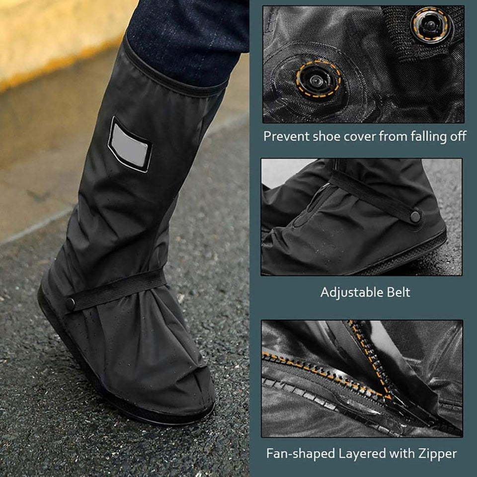 Sebami Impermeable Cubrecalzado PVC Cubiertas, Botas Lluvia al Aire Libre Antideslizantes Reutilizables Ciclismo Cubiertas de Zapatos para Mujers y Hombres